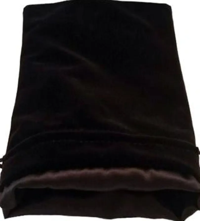 Black Velvet Dice Bag with Black Satin Lining