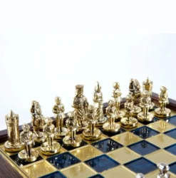 Byzantine Empire Metal Chess Set With 20cm Wooden Chessboard/Box Manopoulos