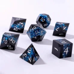Captured Magic Sharp Edge Resin Dice Set Mana Path Blue
