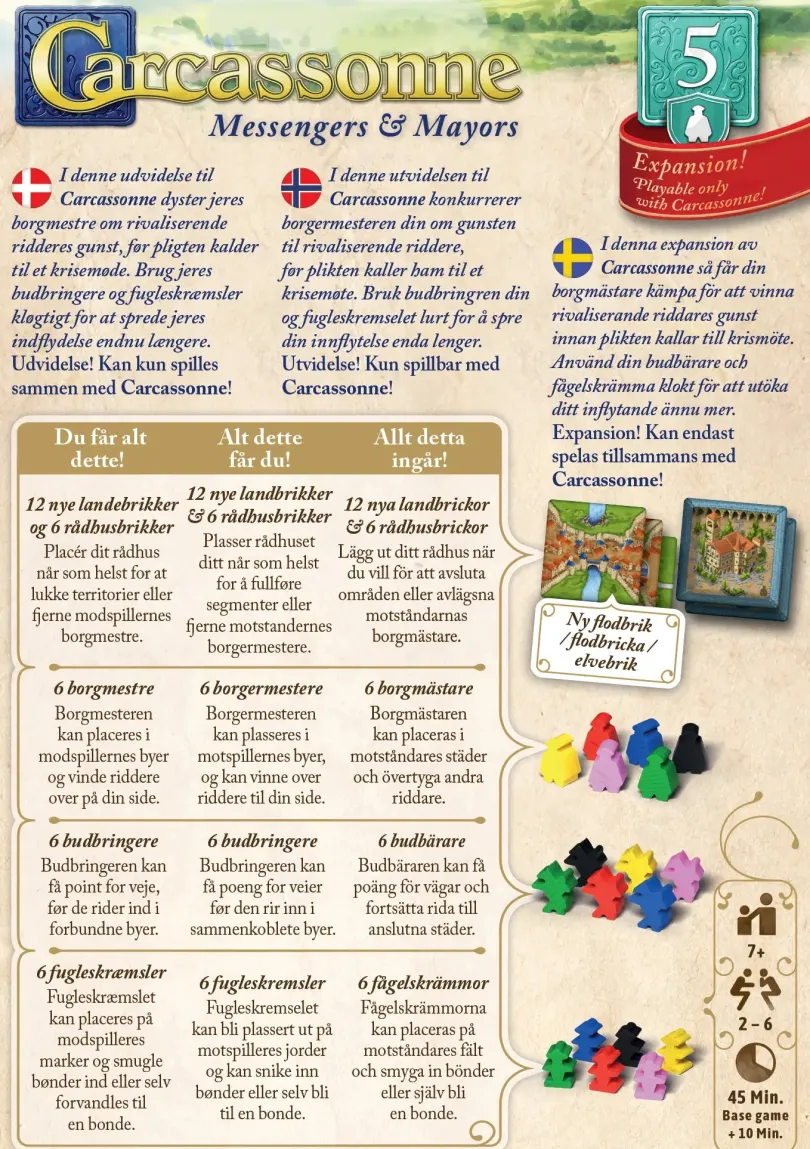 Carcassonne 30 Expansion 5 Messengers Mayors Sv Carcassonne