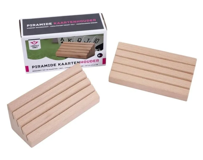 Card Holder Pyramid Double Beech Wood