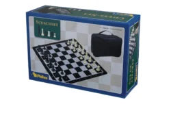 Chess set, rollable, field 55 mm, with plastic pieces and carrying bag (2502)