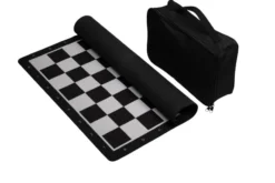 Chess set, rollable, field 55 mm, with plastic pieces and carrying bag (2502)