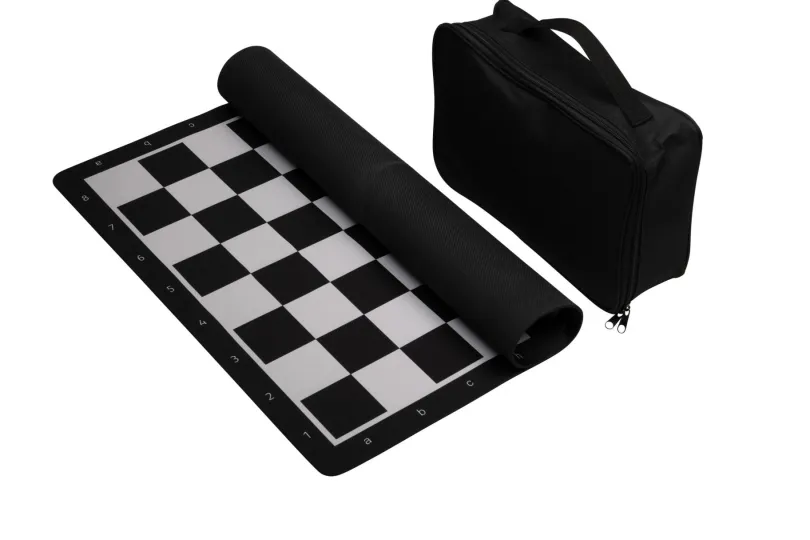 Chess set, rollable, field 55 mm, with plastic pieces and carrying bag (2502)