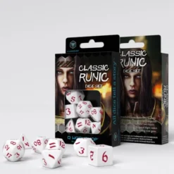 Classic Runic White & red Dice Set (7)