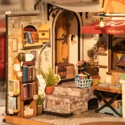 Corner Bookstore - DIY Miniature House, Bookshelf Decoration Kit - Rolife