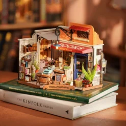 Corner Bookstore - DIY Miniature House, Bookshelf Decoration Kit - Rolife