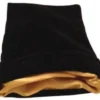 Dice Bags Black Velvet Dice Bag with Gold Satin Lining 4x6