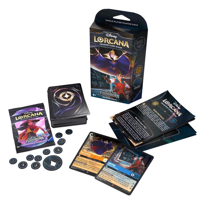 Disney Lorcana TCG: Rise of the Floodborn - Starter deck - Wicked Queen and Gaston (Amber & Sapphire)