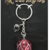 D20 Keychain - Dragon charm Behemoth Blood on Gun Metal