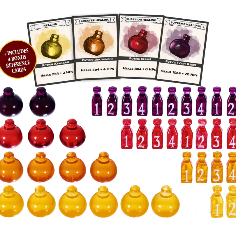 DnD Healing Potion Markers & Dice | For Dungeons & Dragons (D&D)