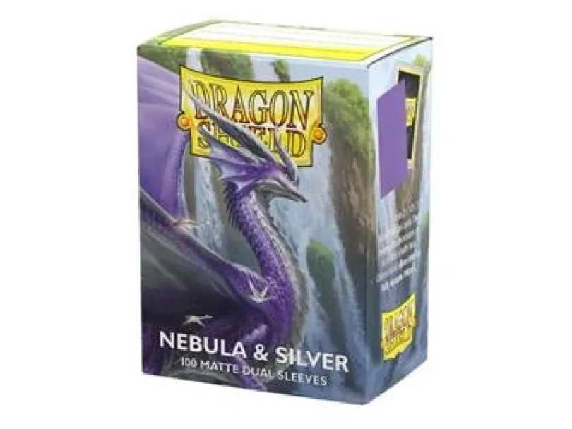 Dragon Shield Sleeves Standard Size Matte Dual Nebula Silver 100 Sleeves Dragon Shield