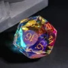 D20 Rainbow Kristall Glass tärning (Brick Veneer) (30mm)