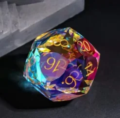 D20 Rainbow Kristall Glass tärning (Brick Veneer) (30mm)