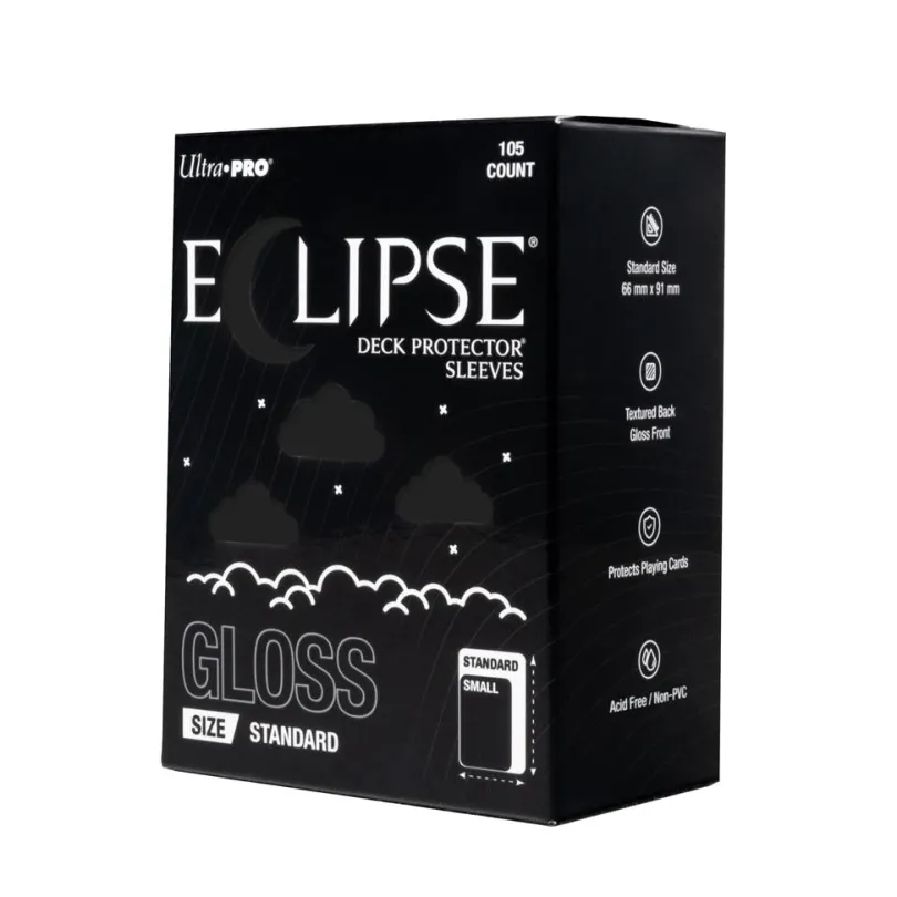 ECLIPSE® Gloss Standard DECK PROTECTOR® Sleeves: Jet Black - 105ct