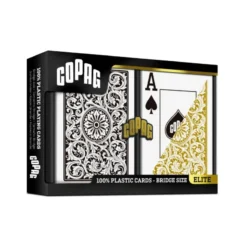 Elite 1546 Playing Cards Bridge Size Black/Gold Double Deck Set Copag