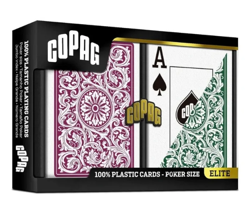 1546 Elite Poker size - Jumbo index playing cards double deck Burgundy/Green