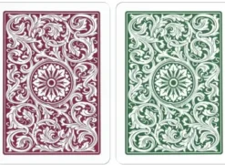 1546 Elite Poker size - Regular index playing cards double deck Burgundy/Green