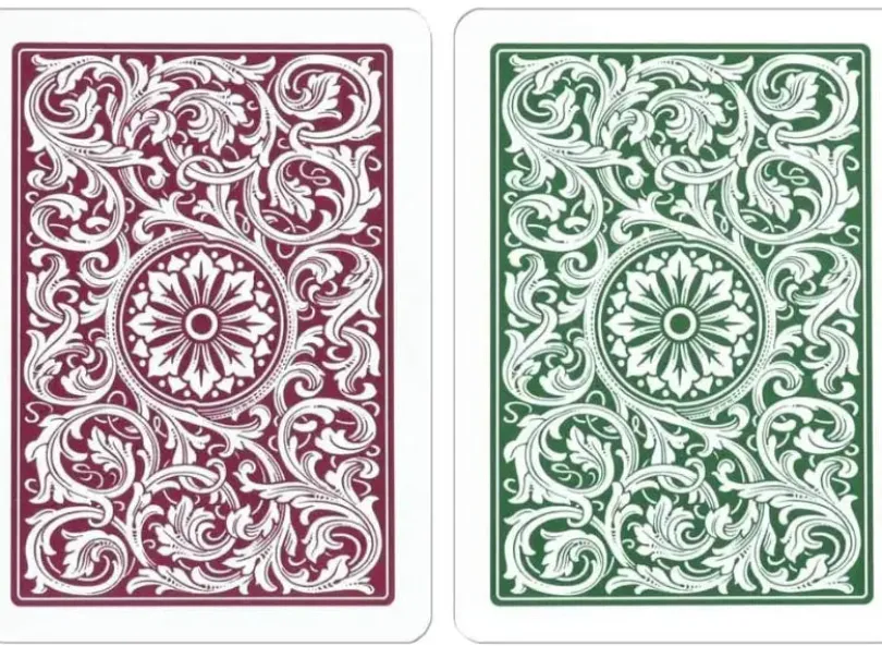 1546 Elite Poker size - Regular index playing cards double deck Burgundy/Green