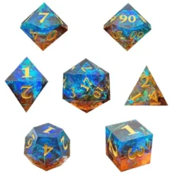 Firey Sunset Sharp Edge Sharp-Edge Dice Set (7)