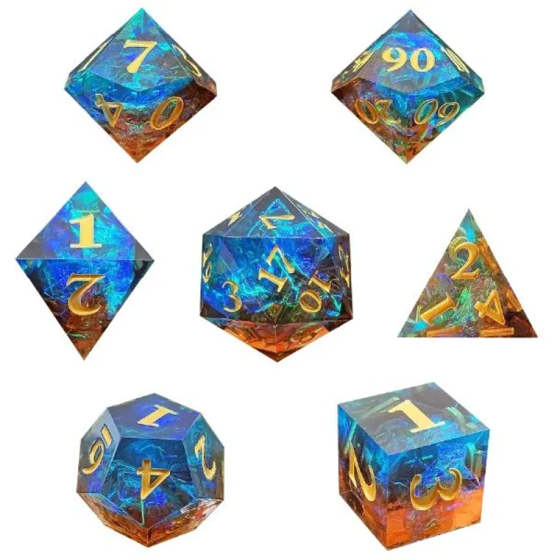 Firey Sunset Sharp Edge Sharp-Edge Dice Set (7)