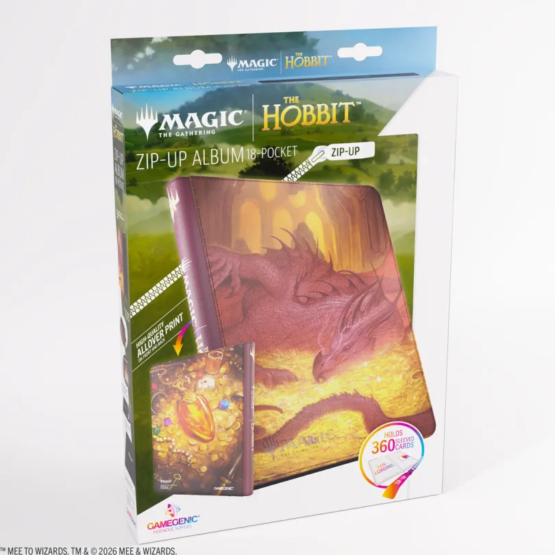 Gamegenic: Magic: The Gathering | The Hobbit Zip-Up Album 18-Pocket - Smaug's Mox Amber