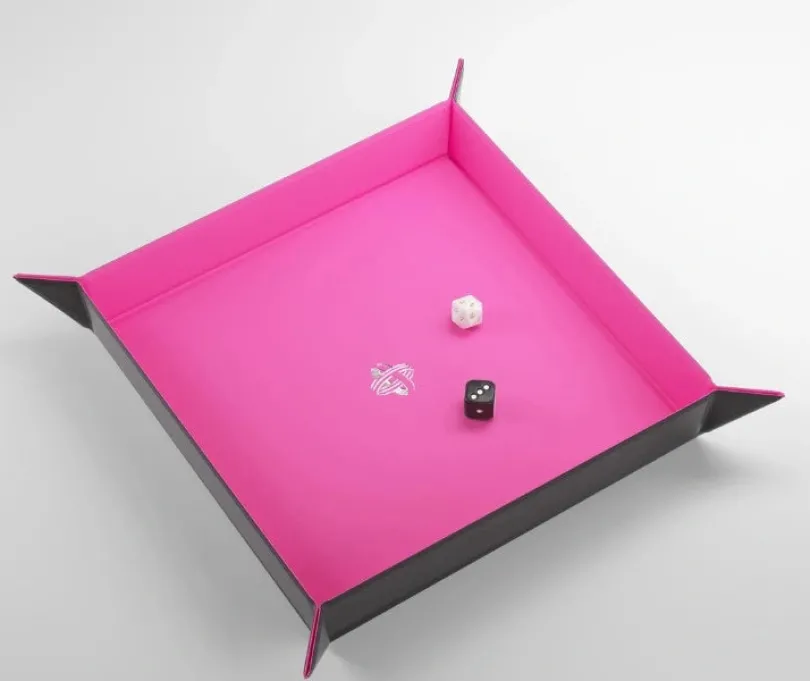 Gamegenic - Magnetic Dice Tray Square: Black / Pink