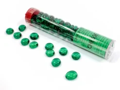Glass Gaming Stones - Crystal Dark Green (40)
