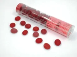 Glass Gaming Stones - Crystal Red Frosted (40)
