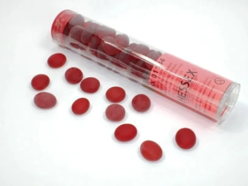 Glass Gaming Stones - Crystal Red Frosted (40)