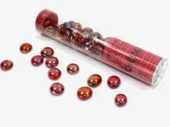 Glass Gaming Stones - Crystal Red Iridized (40)