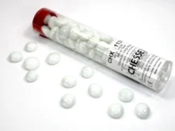 Glass Gaming Stones - Opaque White (40)