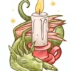 Gratulationskort - Candle Dragon