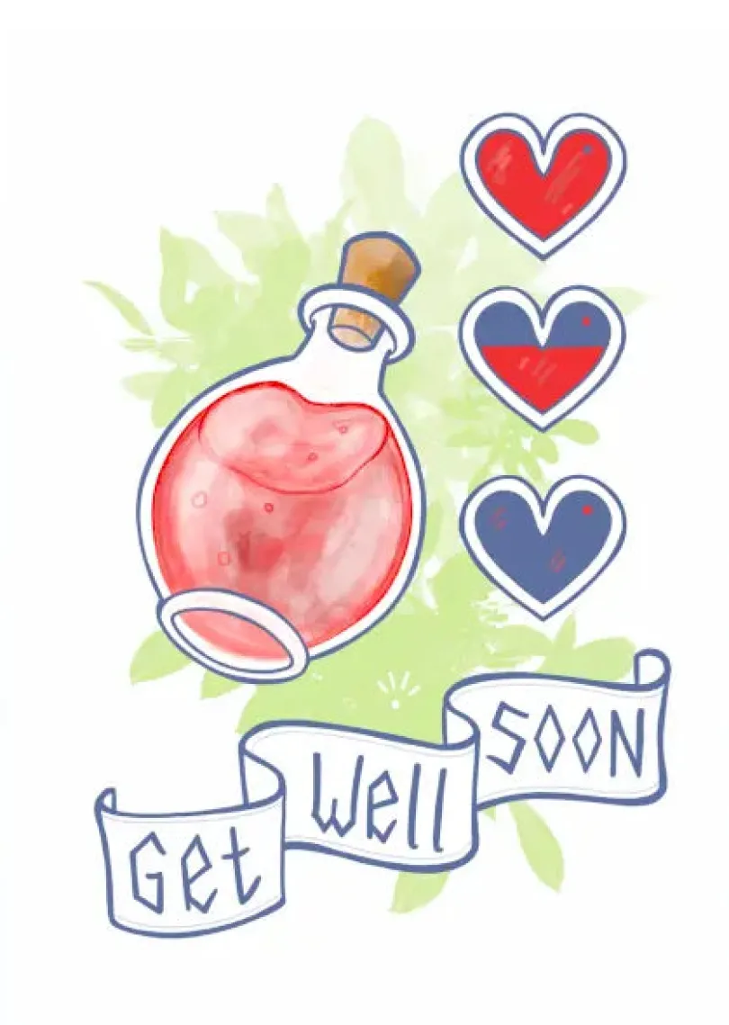 Gratulationskort - Get well soon