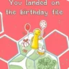 Gratulationskort - Hooray. You landed on the birthday tile