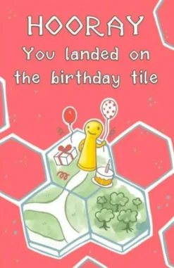 Gratulationskort - Hooray. You landed on the birthday tile