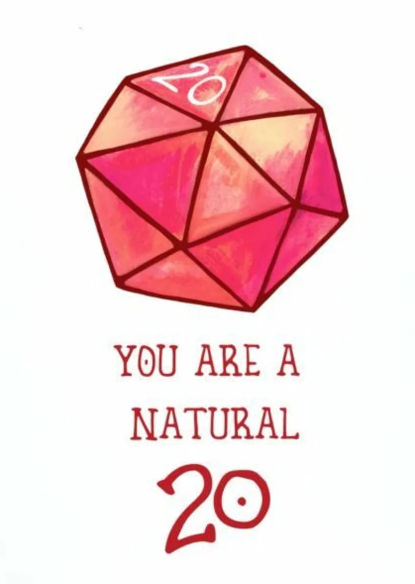 Gratulationskort - You are a natural 20