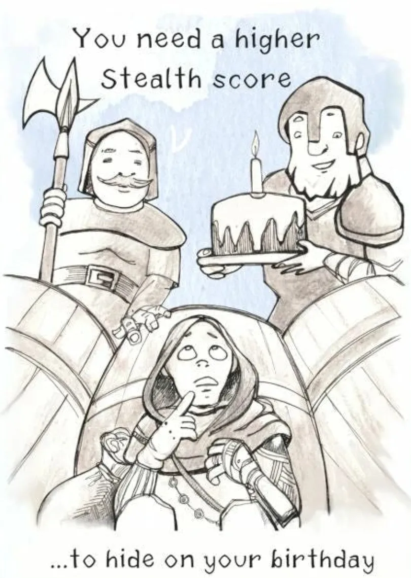 Gratulationskort - You need a higher Stealth score