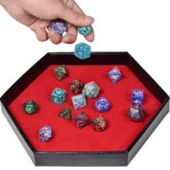 Hexagon Dice Storage Tray Röd