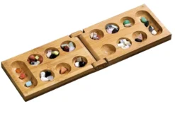 Kalaha / Mancala, foldable, travel game, bamboo (3258)