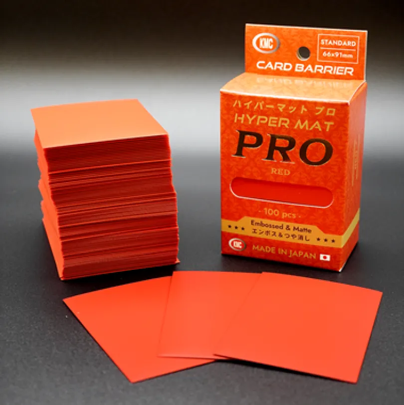 KMC Standard Sleeves - Hyper MAT PRO Red (100 Sleeves)