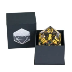 Liquid Core D20 Dark Glitter (55mm) Gold Font