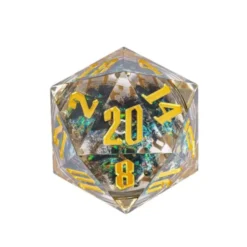 Liquid Core D20 Dark Glitter (55mm) Gold Font