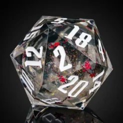 Liquid Core D20 Red Flower Glitter 55mm