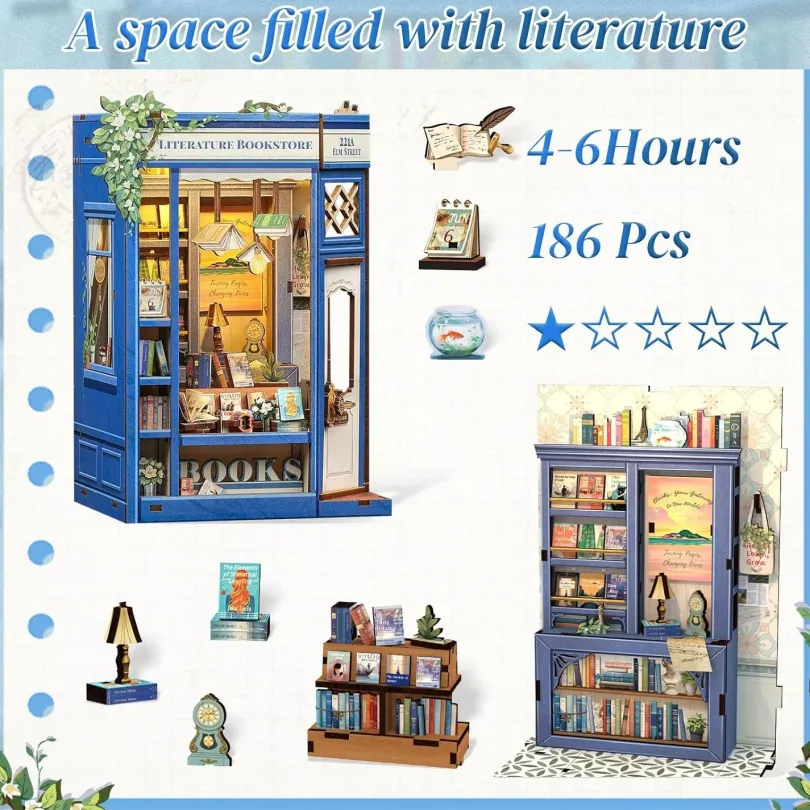 Literature Bookstore - Book Nook Kit - CuteBee