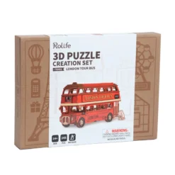 London Tour Bus - 3D Wooden Puzzle DIY - Rolife