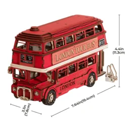 London Tour Bus - 3D Wooden Puzzle DIY - Rolife