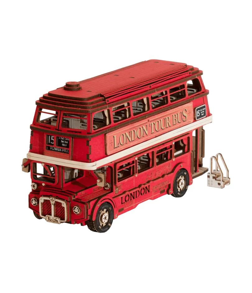 London Tour Bus - 3D Wooden Puzzle DIY - Rolife