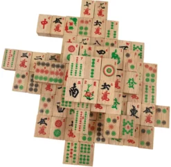 Mah Jongg, made of wood, with arabic numbers (6323)