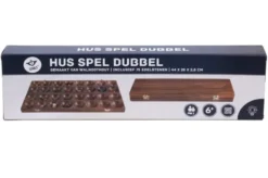 Mancala dubbel – valnöt med 75 stora stenar